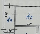 2-комн, 75кв м, этаж 7/16 Молодёжная улица, 4