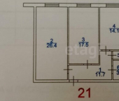 2-комн, 75кв м, этаж 4/10 улица Генерала Омарова, 25А