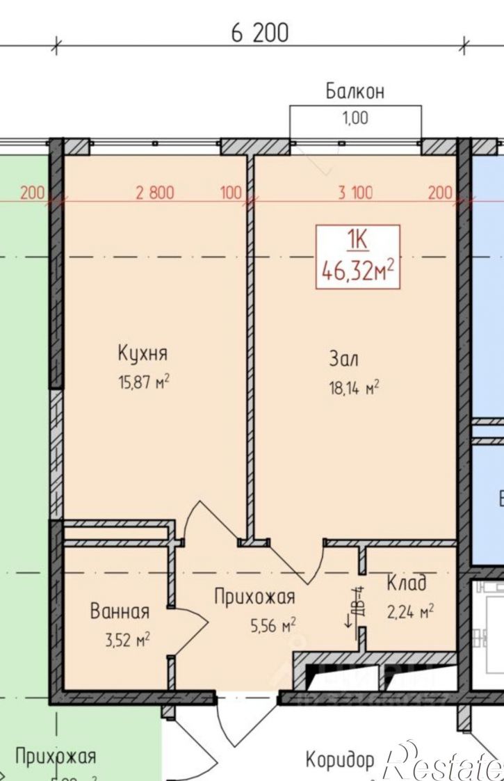 1-комн квартира Махачкала