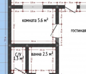 1-комн, 37кв м, этаж 1/5 Махачкала, проспект Имама Шамиля, 36