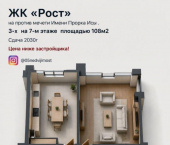 3-комн, 108 кв м, этаж 7/15 Махачкала