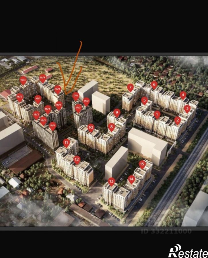 3-комн квартира в новом доме Махачкала