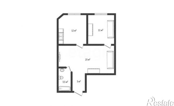 2-комн квартира Махачкала, Магарамкентская улица, 15А