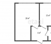 1-комн, 39кв м, этаж 1/13 Газпромная улица, 15к7