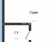 1-комн, 27кв м, этаж 14/13 Каспийск, проспект Акулиничева, 33А