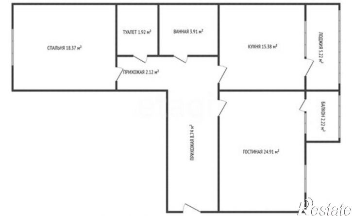 2-комн квартира Каспийск, улица Гамзата Цадасы, 37Б