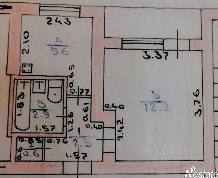 1-комн квартира Каспийск, улица Алфёрова