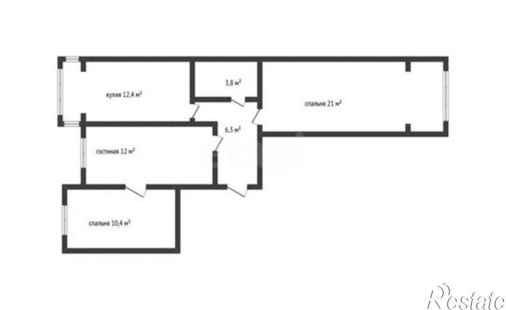 3-комн квартира Махачкала, улица Каримова, 6к2